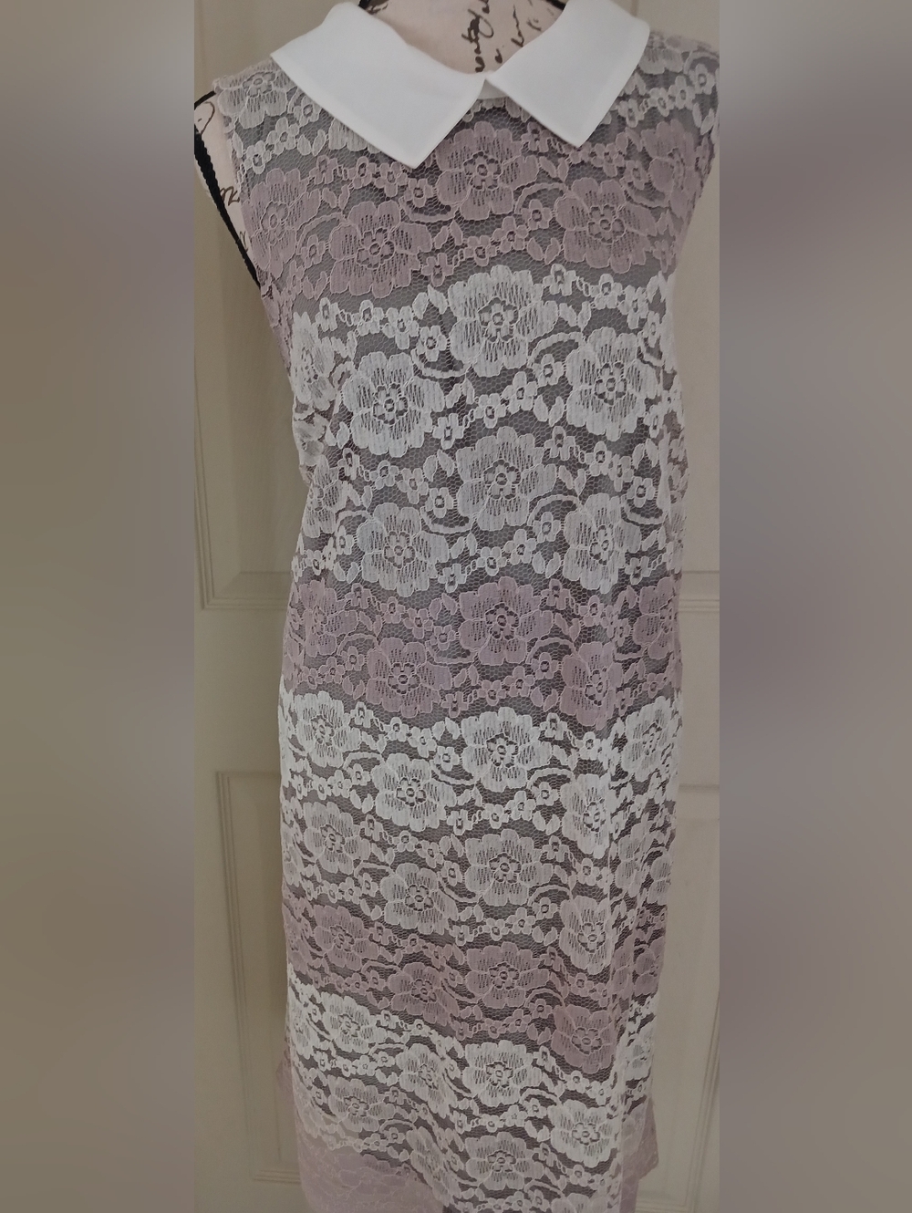 5/$25 NWT Monteau Light Purple and White Lace Peter Pan Collar Dress 3X